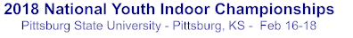 2018 National Youth Indoor Championships Pittsburg State University - Pittsburg, KS -  Feb 16-18