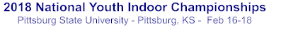 2018 National Youth Indoor Championships Pittsburg State University - Pittsburg, KS -  Feb 16-18